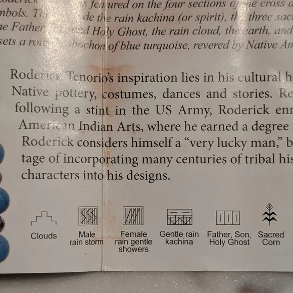 Carolyn Pollack & Roderick Tenorio Cross Enhancer Pendant w/ Turquoise Necklace - Picture 10 of 13